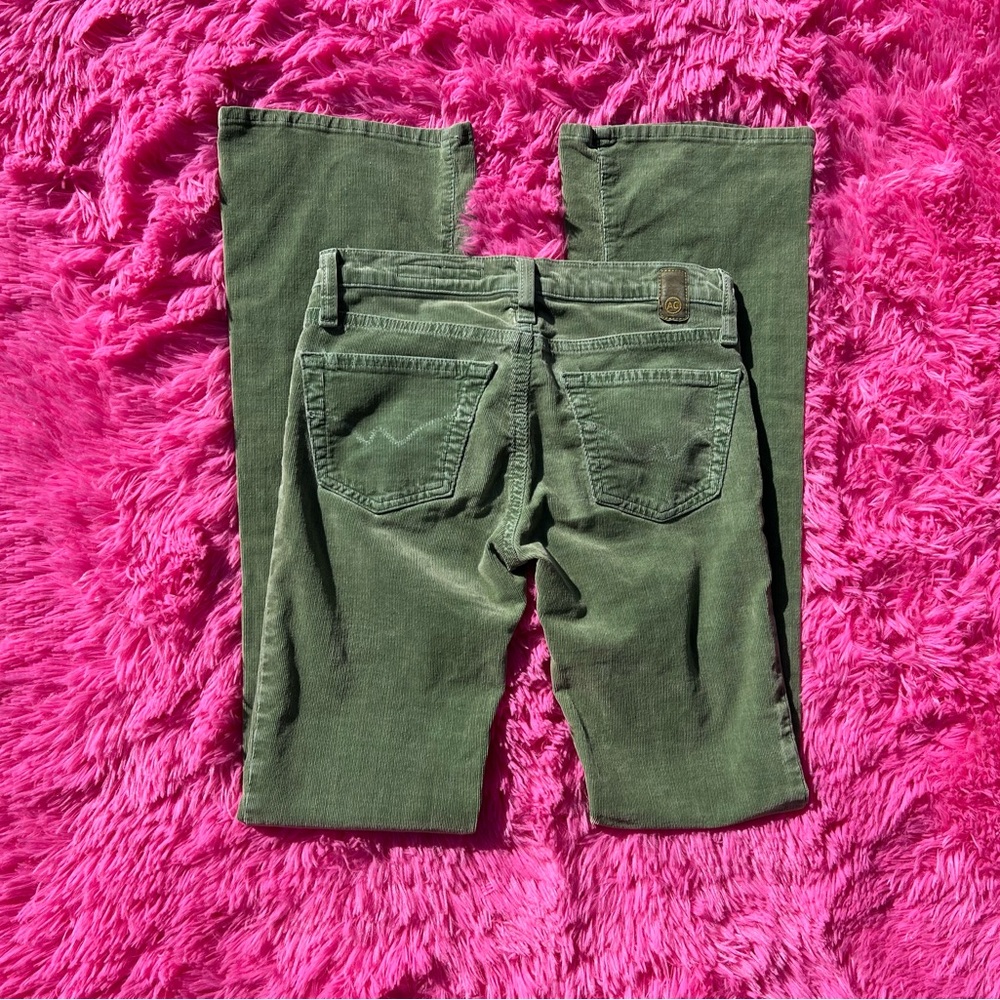 green corduroy flare pants